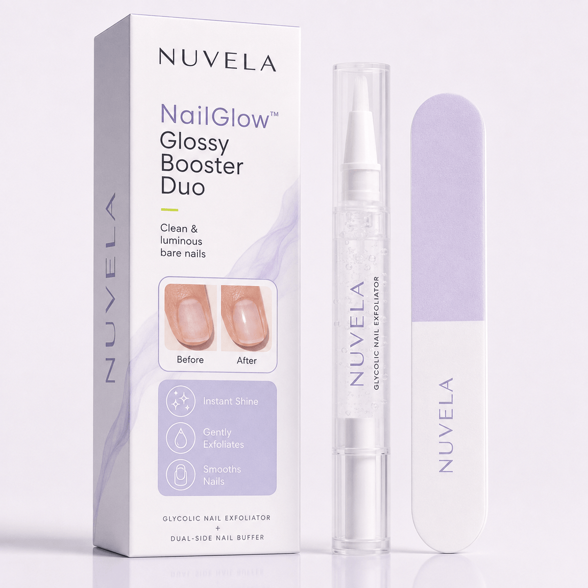 Nuvela NailGlow™ Glossy Booster Duo